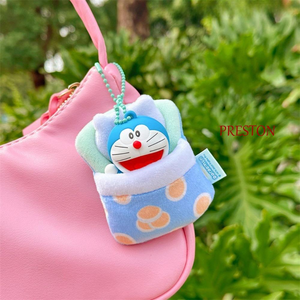 PRESTON Sleeping Doraemon พวงกุญแจ, Creative Kawaii Good Night Doraemon พวงกุญแจ, ตลกของเล่นตุ๊กตาอะ