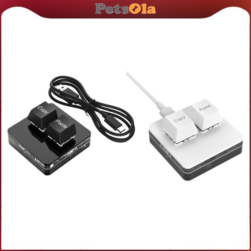 [PETSOLA] Copy and Paste 2 Key Keyboard 2 Key Gaming Keyboard สาย USB Hotswap RGB USB Mini Keyboard 