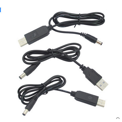 สาย USB Booster สายชาร์จ USB เป็น DC หัวกลม DC-DC Power Bank 5V ถึง 9V12V สายไฟ