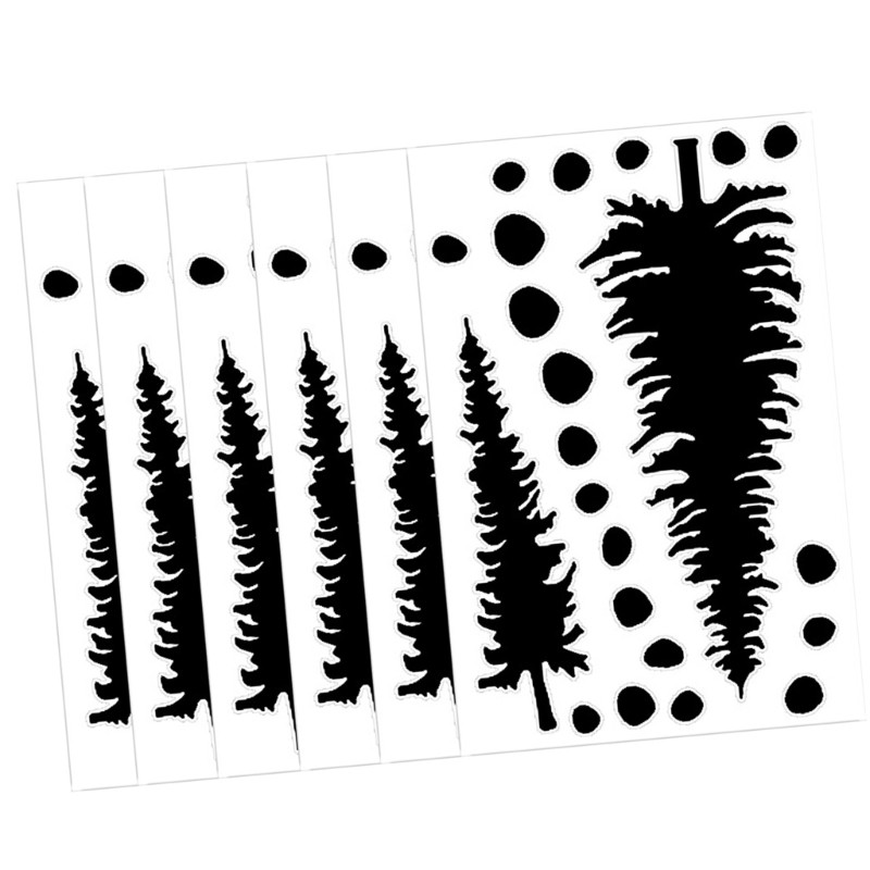 Zzz 6แผ่นวันหยุดสีน้ําต้นคริสต์มาสสติ๊กเกอร์ตกแต่งผนังศิลปะสติ๊กเกอร์