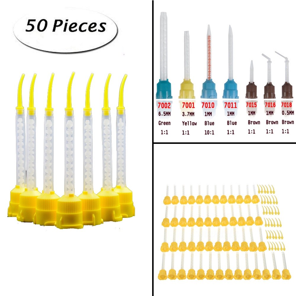 50pcs dental silicone rubber conveying mixing head disposable impression material mixing head mixing