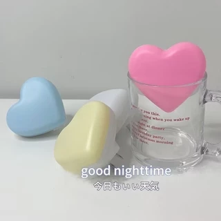 สีชมพูหวาน ~ โคมไฟบรรยากาศห้องนอนโคมไฟข้างเตียงคนรัก โรแมนติกนอนหลับโคมไฟประหยัดพลังงานแสงคืนที่ควบคุมด้วยแสงส