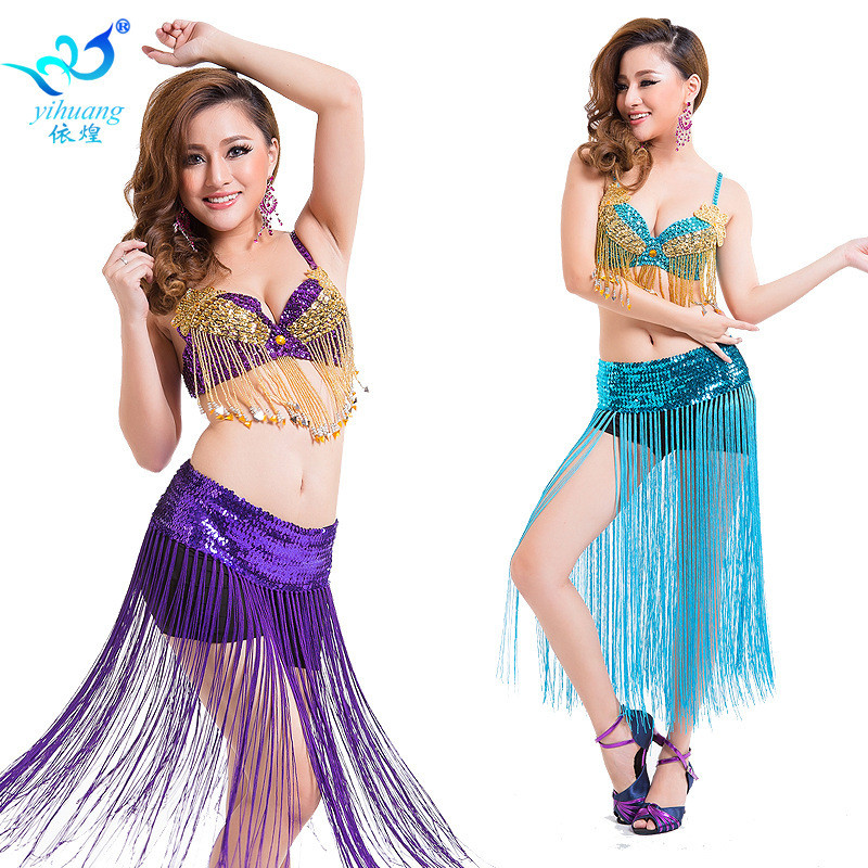 Sequined Performance เครื่องแต่งกาย Belly Dance เครื่องแต่งกาย Jazz Dance Pole Dance Bra Stream Perf