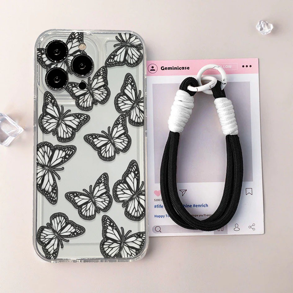 PREMIUM CLEAR CASE LANYARD STRAP CLEAR COMPATIBLE สําหรับ ITEL CITY 100 S25 ULTRA S23 PL POWER 70 A9