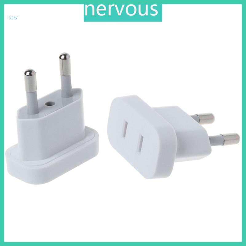 NERV 4MM US Jack to EU Plug Outlet Travel Charger Power Socket Adapter USA to Europe