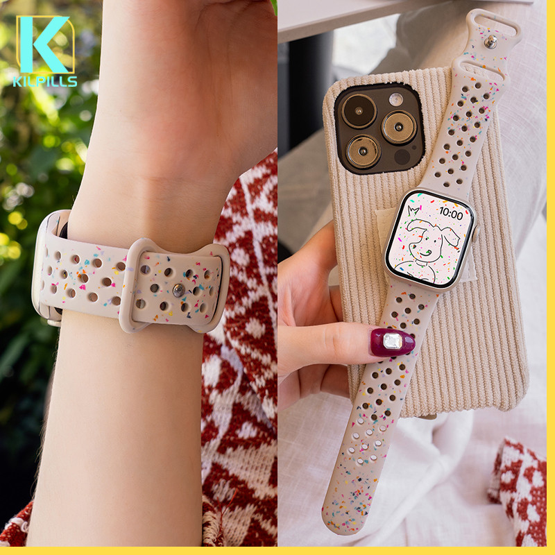 สายรัดข้อมือเปลี่ยนสายรัดยางกีฬา for iWatch Apple Watch Ultra/SE 3 2 Series 11 10 9 8 7 6 5 4 49 46 45 44 42 40 38 มม