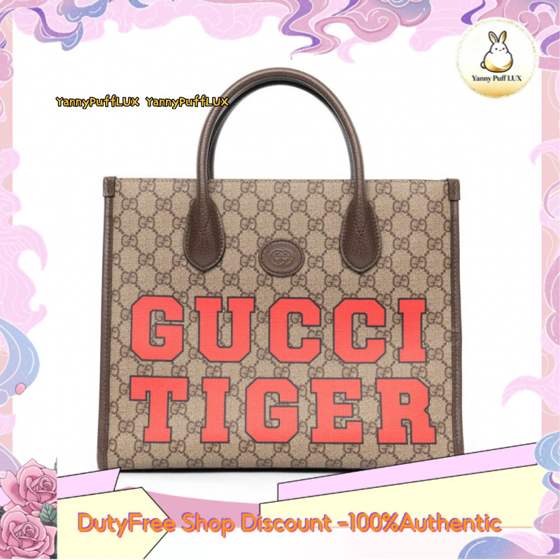 GUCCI TIGER TOTE SMALL GG กระเป๋าสะพายข้างเดียว