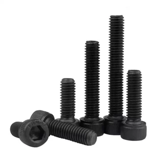 น็อตดำ หัวจม M3/M4/M5/M6/M8/M10/M12 เกรด 12.9 แข็งพิเศษ สกรูชุบแข็งดำ เกลียวมิล Hex Socket Head Cap Machine Screw DIN912 [XM-ML-1]