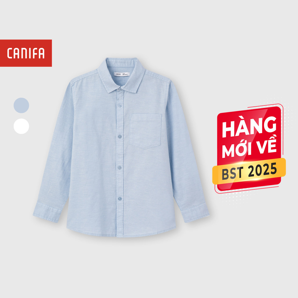 CANIFA เสื้อเชิ้ตคอปกเยอรมันแขนยาวเด็กชาย 2TH25A002