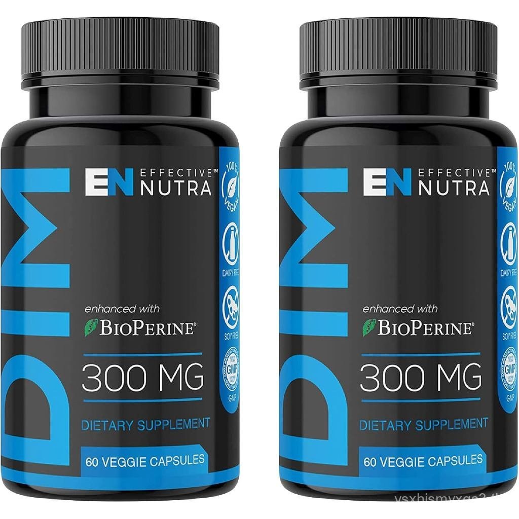 EFFECTIVE NUTRA Dim อาหารเสริม 300mg - Extra Strength Diindolylmethane DIM for Men & Women + BioPeri
