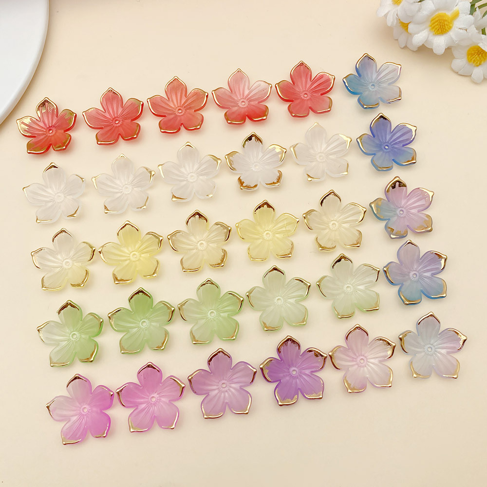 อุปกรณ์เสริมผม DIY แบบ Gradient และ Cherry Blossom ขนาด 24x24 มม. เพื่อการแต่งเติมสไตล์ทันสมัย
