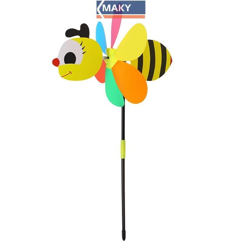 MAKY ขาย 3D สัตว์ขนาดใหญ่ Bee Windmill Wind Spinner Whirligig Yard Garden Decor TH