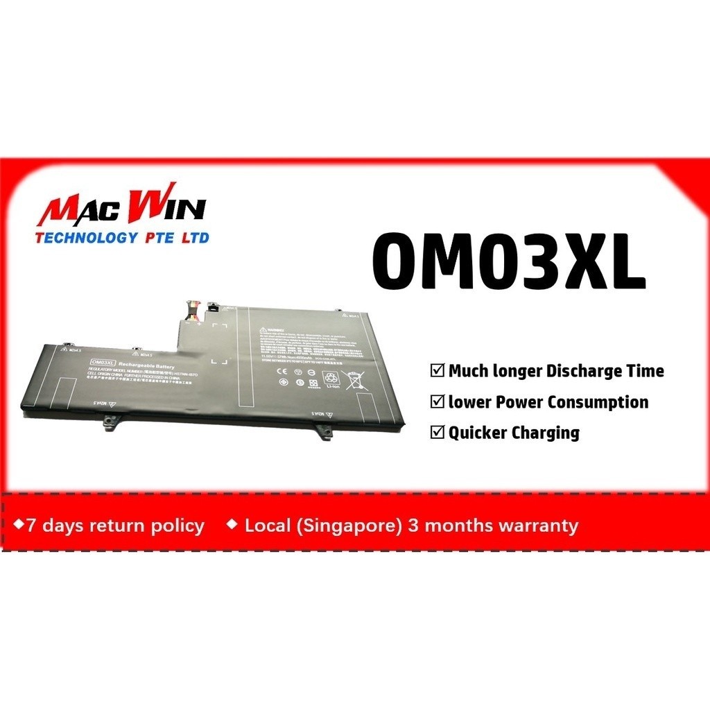New OM03XL Laptop Notebook Battery Compatible with HP EliteBook X360 1030 G2 HSTNNIB70 8631671B1 Ser