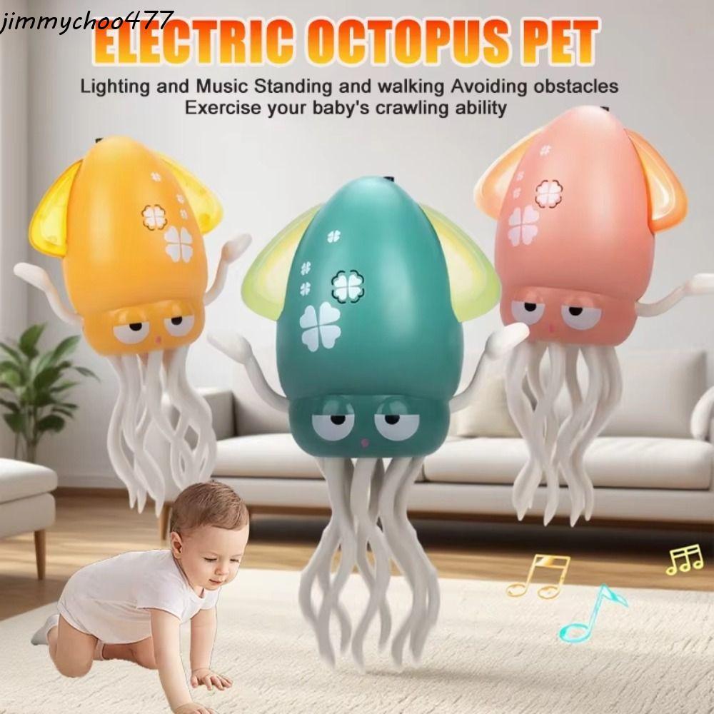 JIMMYCHOO Dancing Octopus Toy, Plastic Interactive Crawling Interactive Octopus Toy, น่ารักชาร์จจําล