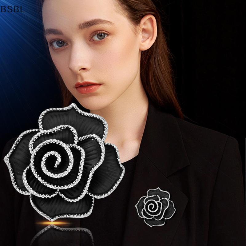 เข็มกลัด Mourning Corsage Pin สีดำและสีขาว สำหรับเสื้อผ้าและเครื่องประดับผู้หญิง