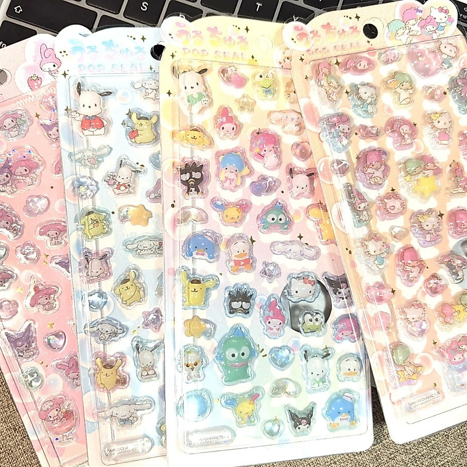 เลเซอร์ประกายนูน 3D สามมิติสติกเกอร์คริสตัลอีพ็อกซี่การ์ตูน DIY คู่มือเคสโทรศัพท์สติกเกอร์ตกแต่ง