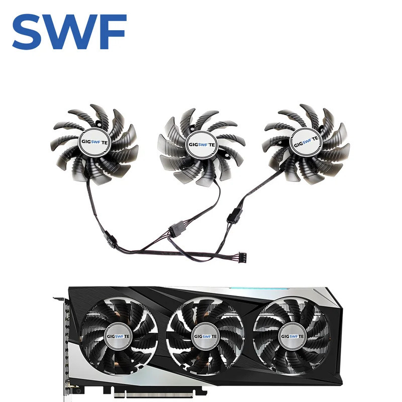 ไอที128010SU RTX 3060 พัดลมระบายความร้อนสําหรับ Gigabyte GTX 3060 3070 Ti RX 6500 6600 XT GAMING OC 