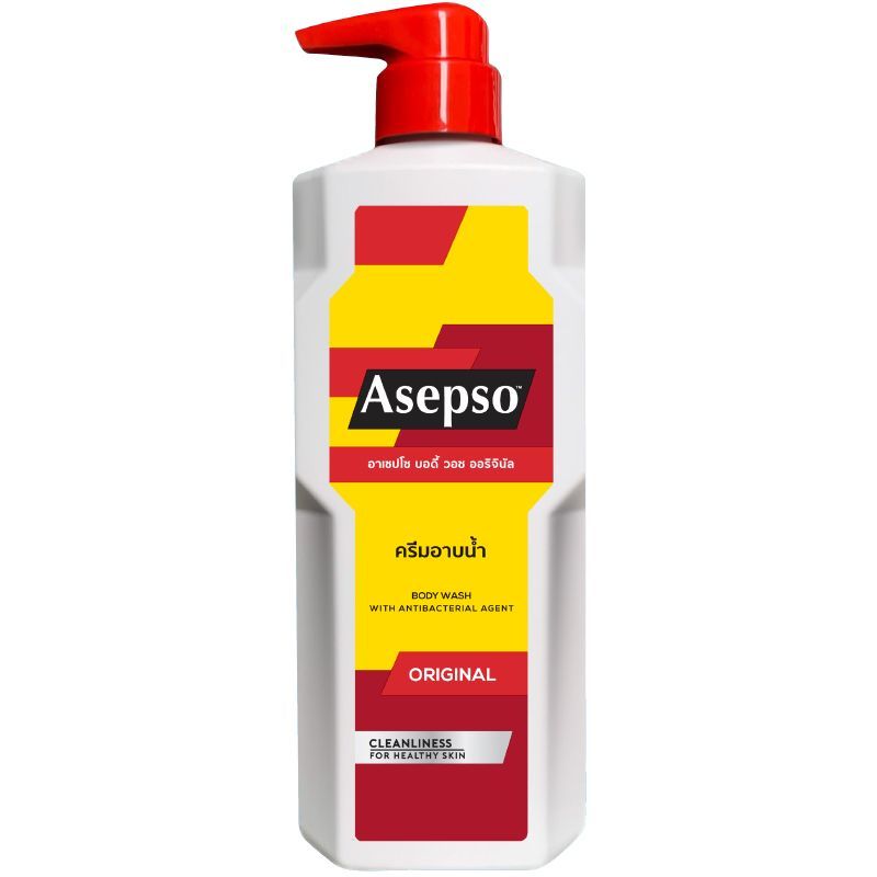 อาเซปโซครีมอาบน้ำออริจินัล 450มล. Asepso Body Wash Original 450ml. [หมายเลขบาร์โค้ด 7640142773863 ]