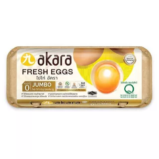 อัคราไข่ไก่เบอร์0 แพค 10ฟอง Akara Fresh Hen Egg No.0 Pack 10pcs. [หมายเลขบาร์โค้ด 8858912600106 ]