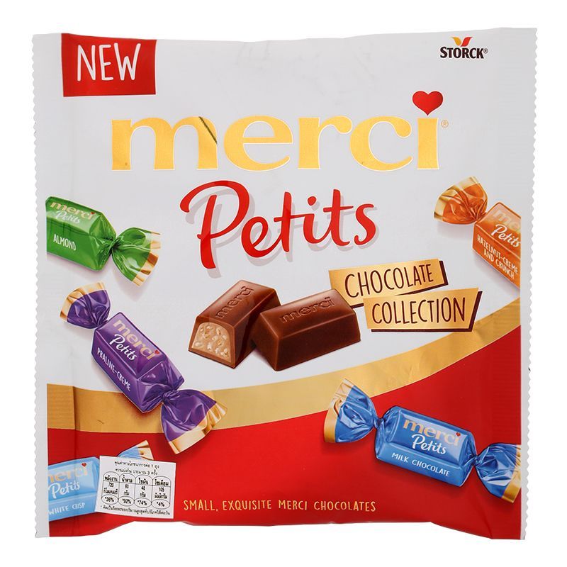 เมอร์ซี่เพอทิตช็อกโกแลตคอลเลคชั่น 125กรัม Merci Petits Chocolate Collection 125g. [หมายเลขบาร์โค้ด 4014400911015 ]
