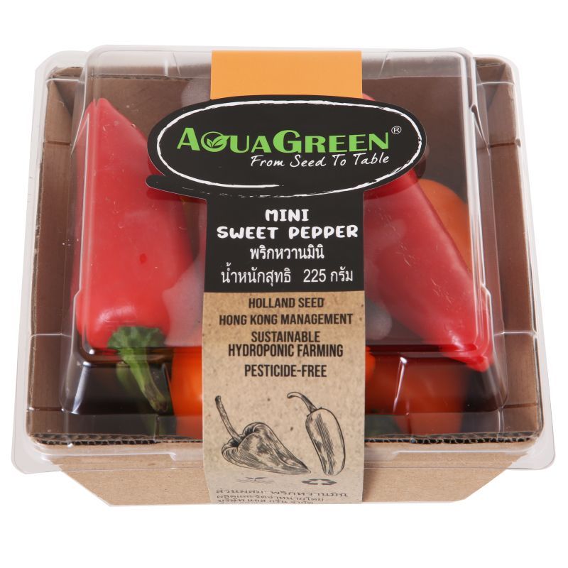 แอสกรีนพริกหวานมินิ 225กรัม Aqua Green Mini Sweet Pepper 225g. [หมายเลขบาร์โค้ด 4897067024676]