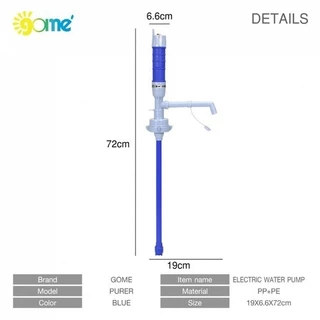 GlobalHouse GOME ที่ปั๊มน้ำอัตโนมัติ Battery Pump 19x6.6x72 ซม. PURER สีฟ้า
