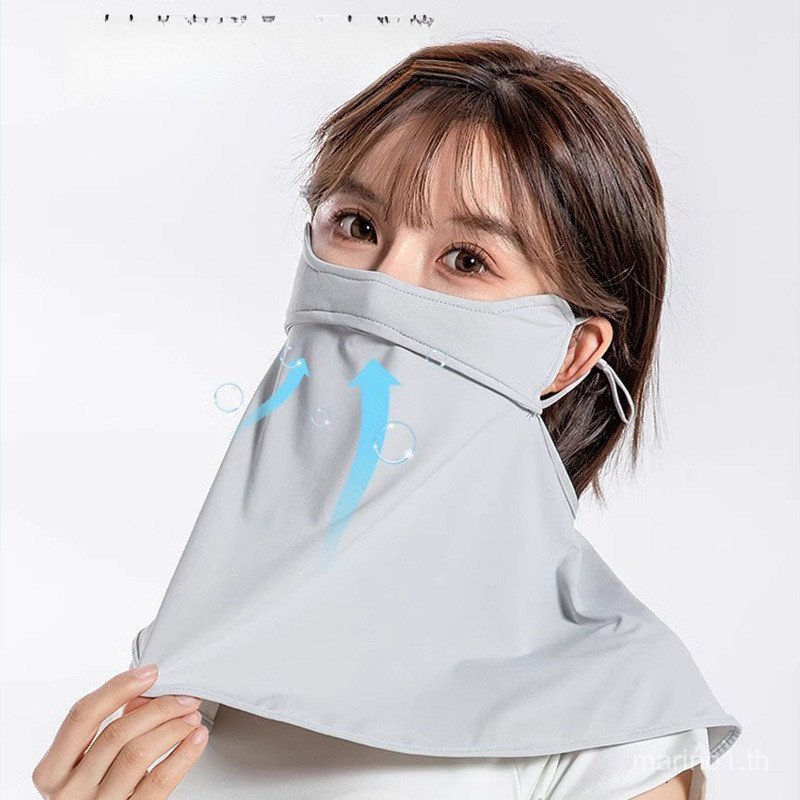Gradient UPF50+ หน้ากากป้องกันคอแบบเต็มหน้า, ผ้าไหมน้ําแข็งระบายอากาศ UV Block คอ Gaiter
