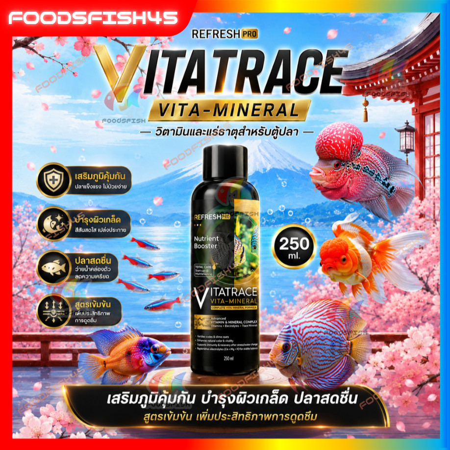🌸วิตามิน+แร่ธาตุ🌸สำหรับตู้ปลา อ่างปลา VITATRACE ขนาด 250 ml.💮
