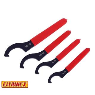 CITRINEX Hook ประแจ Spanner, 45-48HRC สําหรับรอบ Nut C ประแจเครื่องมือ,สีดํา Oxidized ประเภท 38-42 มม./45-52 มม./55-62 มม./68-72 Anti Slip Handle เครื่องมือ