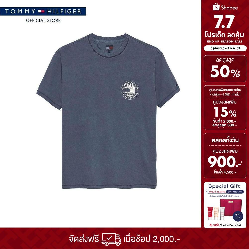 Tommy Jeans เสื้อยืด ผู้ชาย รุ่น DM0DM22309 C1G - สีน้ำเงิน ทรง Relaxed