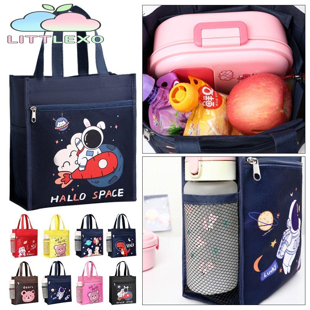 LITTLEX 1 ชิ้นถุงความร้อนฉนวน,น่ารักถุงเก็บถุงอาหารกลางวัน,กันน้ําปิคนิคท่องเที่ยวการ์ตูนอาหารเช้า Organizer Cooler กล่องอุ่นเด็กนักเรียน