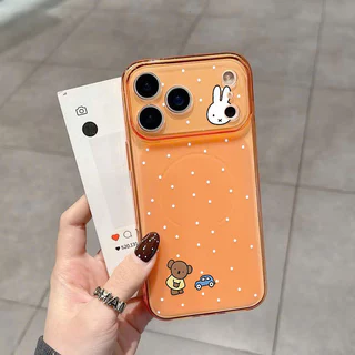 เคสไอโฟน16 เหมาะสำหรับ IPhone 12 11 17 15 14 13 Pro MAX 15 Plus Air กรอบโทรศัพท์ป้องกันการตกของหมีและกระต่าย
