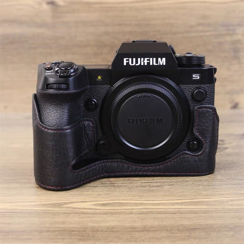 เหมาะสําหรับกระเป๋ากล้องหนังแท้ Fuji X-H2S xh2 เคสป้องกันกล้อง xh2s ครึ่งฐานกรณี xh2 กรณี