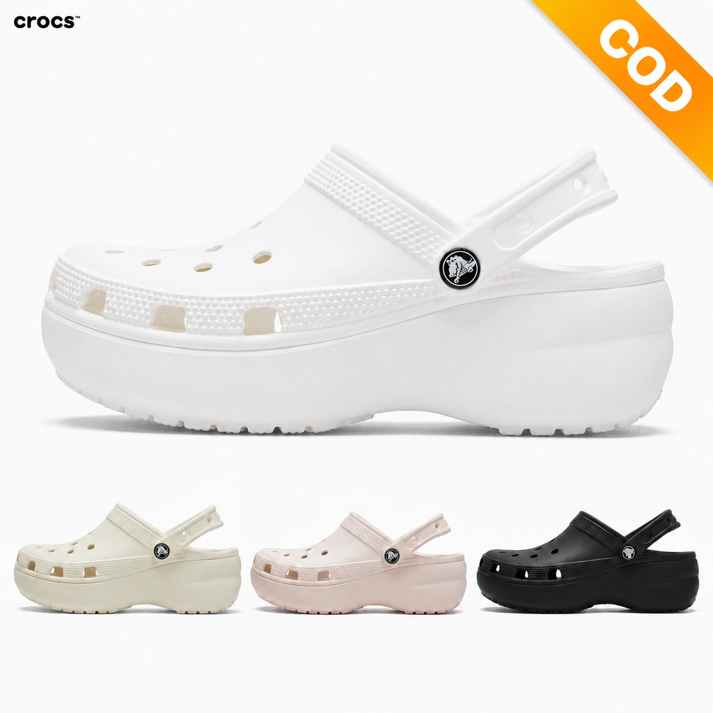 🔥พร้อมส่ง🔥Crocs Platform Clog แท้ 💯รองเท้าหัวโต เสริมส้น รุ่นเมฆ รองเท้าแตะรัดส้น นุ่มเบาสบาย
