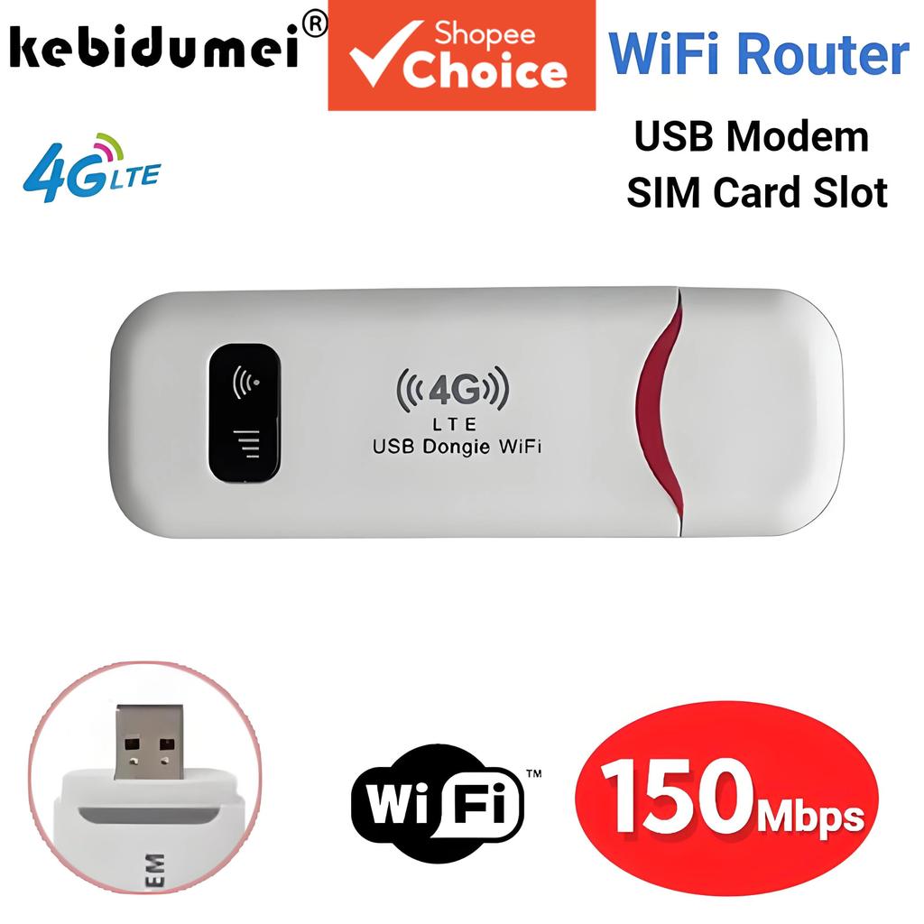 LTE 4G USB Modem Dongle WiFi Mobile Router 150Mbps การ์ดเครือข่ายไร้สายซิมการ์ดกระเป๋า WiFi Hotspot Router สําหรับโฮมออฟฟิศ