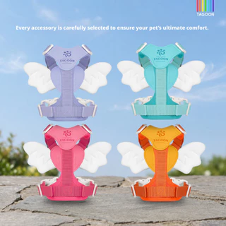 Angel Wings สายรัดหน้าอก Universal สําหรับแมวสุนัขปรับ Traction Harness ขนาดเล็กขนาดกลางสัตว์เลี้ยง Outing Anti-Break-Out สุนัข Wal