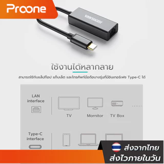 Proone Shop อะแดปเตอร์อีเทอร์เน็ต USB 3.0 Type-c to RJ45 LAN 1000 /100 Mbps Gigabit Ethernet Adapter Network Adapter