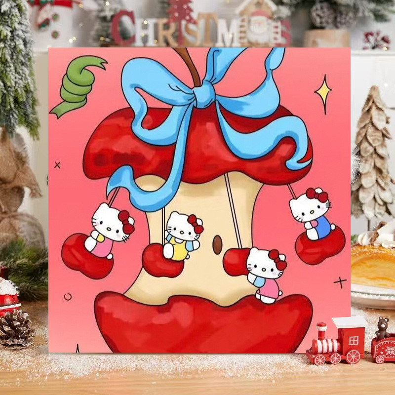 Healing Gourmet diy ภาพวาดสีน้ํามันดิจิตอลระบายสีภาพวาดทําด้วยมือเค้กผลไม้ภาพวาดสีน้ํามัน Night Mark