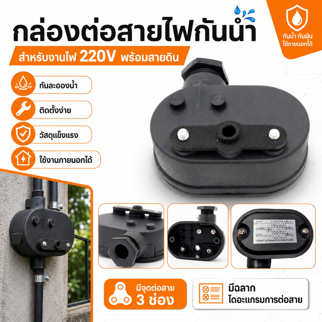 Micron กล่องเข้าสายไฟ โคมไอโอดีน 1500W อะไหล่ เข้าโคมไฟ