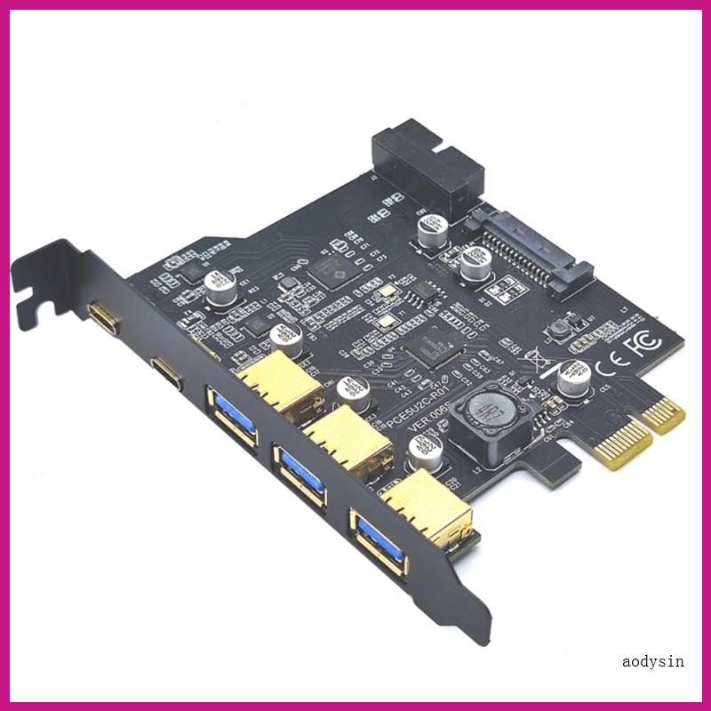 (ส่วนลดสูง)aodysin.th Next-Gen Type-C USB 3 2 Gen1 บอร์ด PCI-E พร้อมฮับ 5 พอร์ต และขั้วต่อภายใน - ขย
