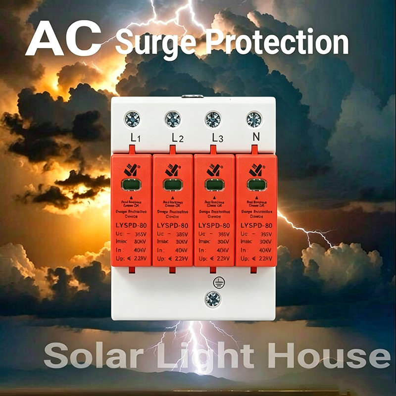 SPD ป้องกันฟ้าผ่า AC385V 20KA/40KA สำรับโซล่าเซลล์ AC