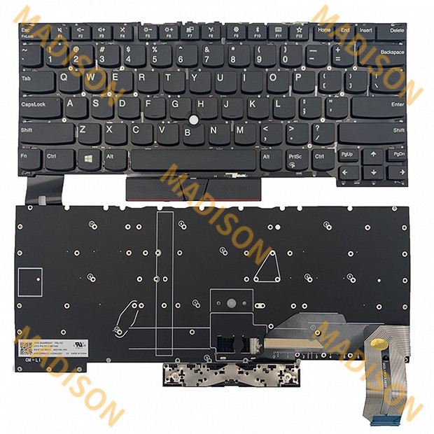 Siakoocty ใหม่สําหรับ Lenovo ThinkPad t490s t495s คีย์บอร์ดไม่แบ็คไลท์