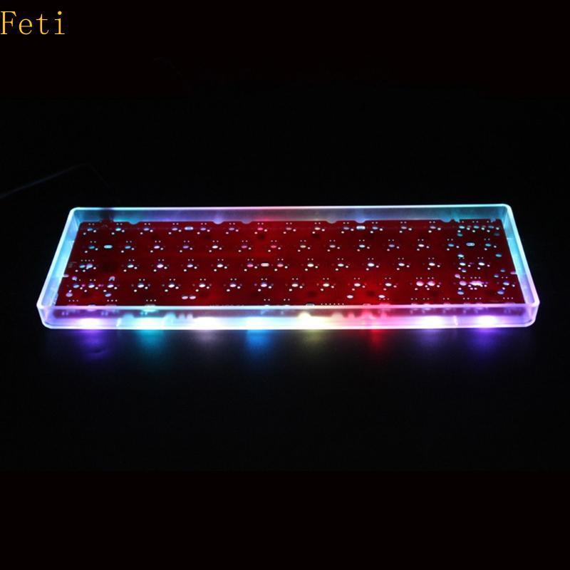 Feti Clear Mini Keyboard GH60 Plastic for Case for 60% Mechanical Gaming Keyboard Com