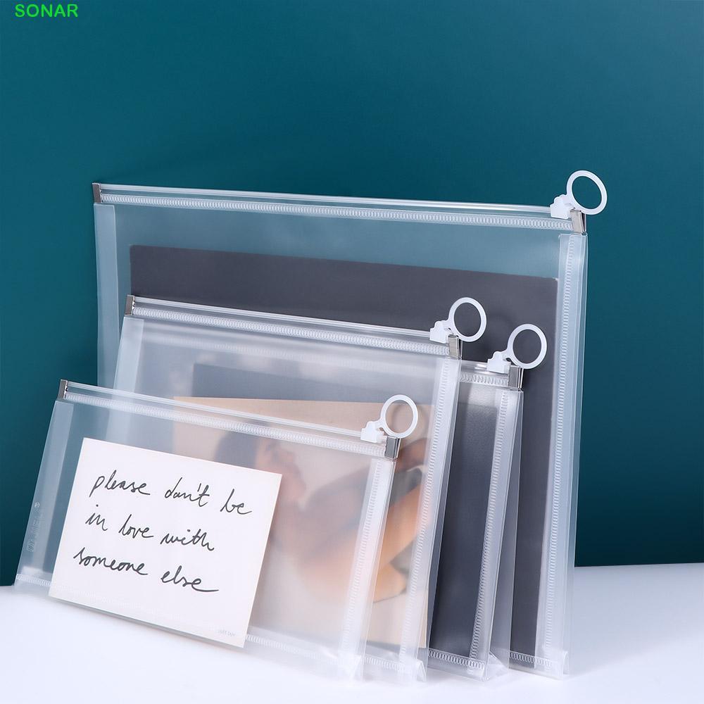 SONAR แฟ้มสํานักงาน PVC Filing ผลิตภัณฑ์กระเป๋าซิปโฟลเดอร์ซิป B5 A4 A5 A6 ขนาด Binder กระเป๋าโฟลเดอร์โรงเรียน