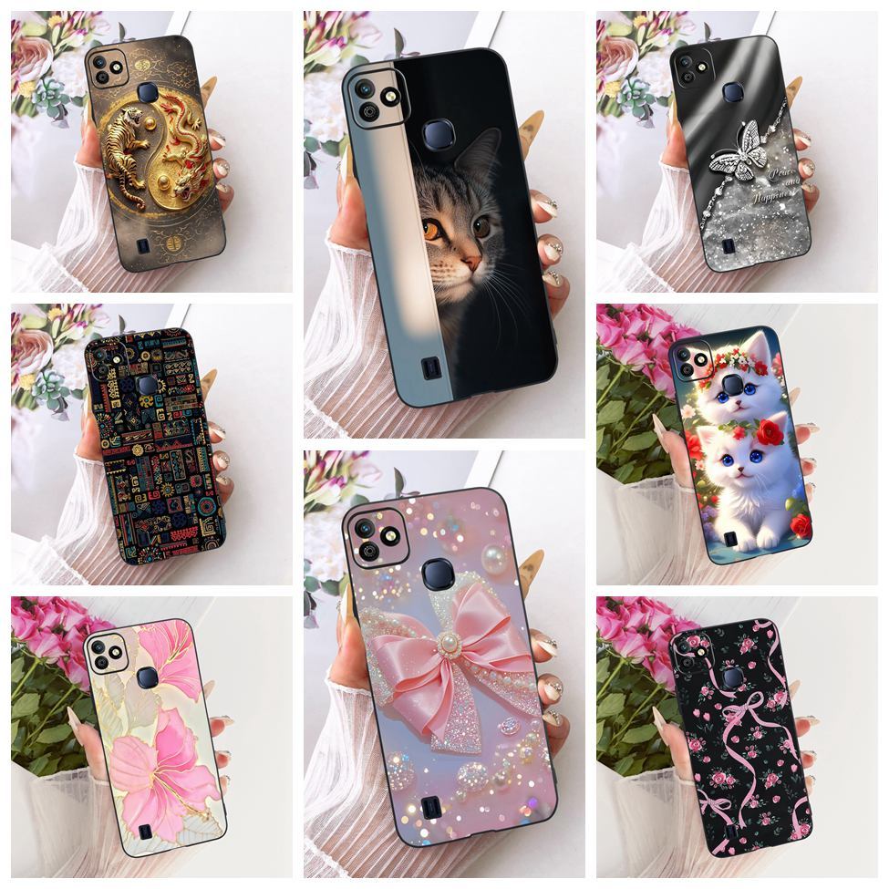 สําหรับ Infinix Smart HD 2021 กรณีน่ารักหรูหราดอกไม้ Cool ทาสีปลอกซิลิโคนอ่อนนุ่ม X612 X612B