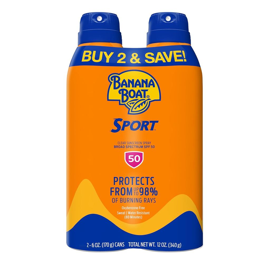 Banana Boat Sports Super Sunscreen 50 สเปรย์กันแดด |สเปรย์กันแดด Banana Boat SPF 50 กันน้ํา Hydroxyb