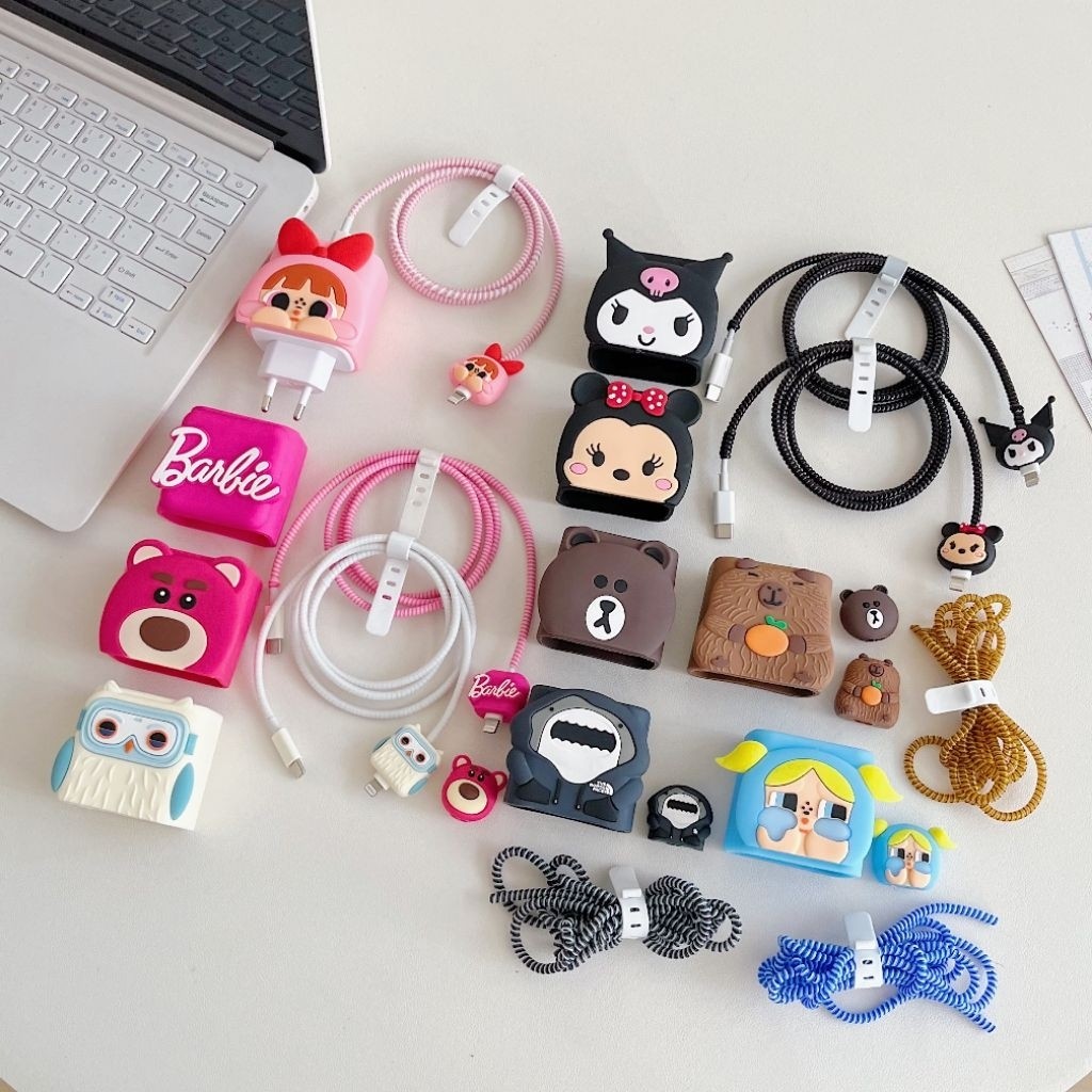 ชุดถนอมสายชาร์จ Samsung 45w รุ่น:EP-TA845 / Cute Cartoon Motif Charger & Cable Protector