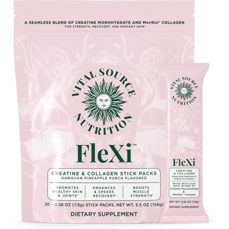 VitalNutrition-Flexi-Creatine&CollagenStickPacks-5gCreatineMonohydrate+1gMoriKolCollagen-รองรับ,Reco