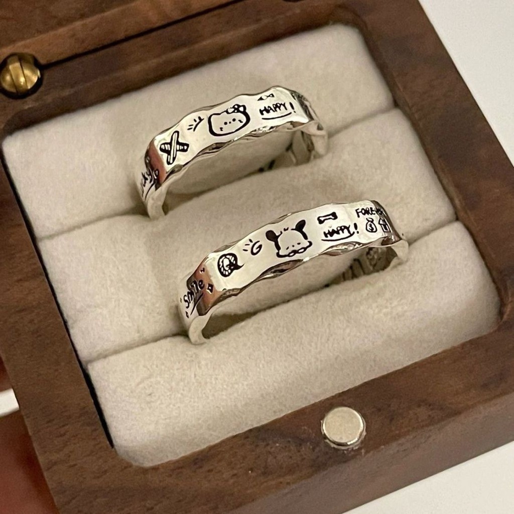 [miaom] Minimalist Wavy Edge Ring Female ins Niche Design All-Match Fashion Couple Style Ring