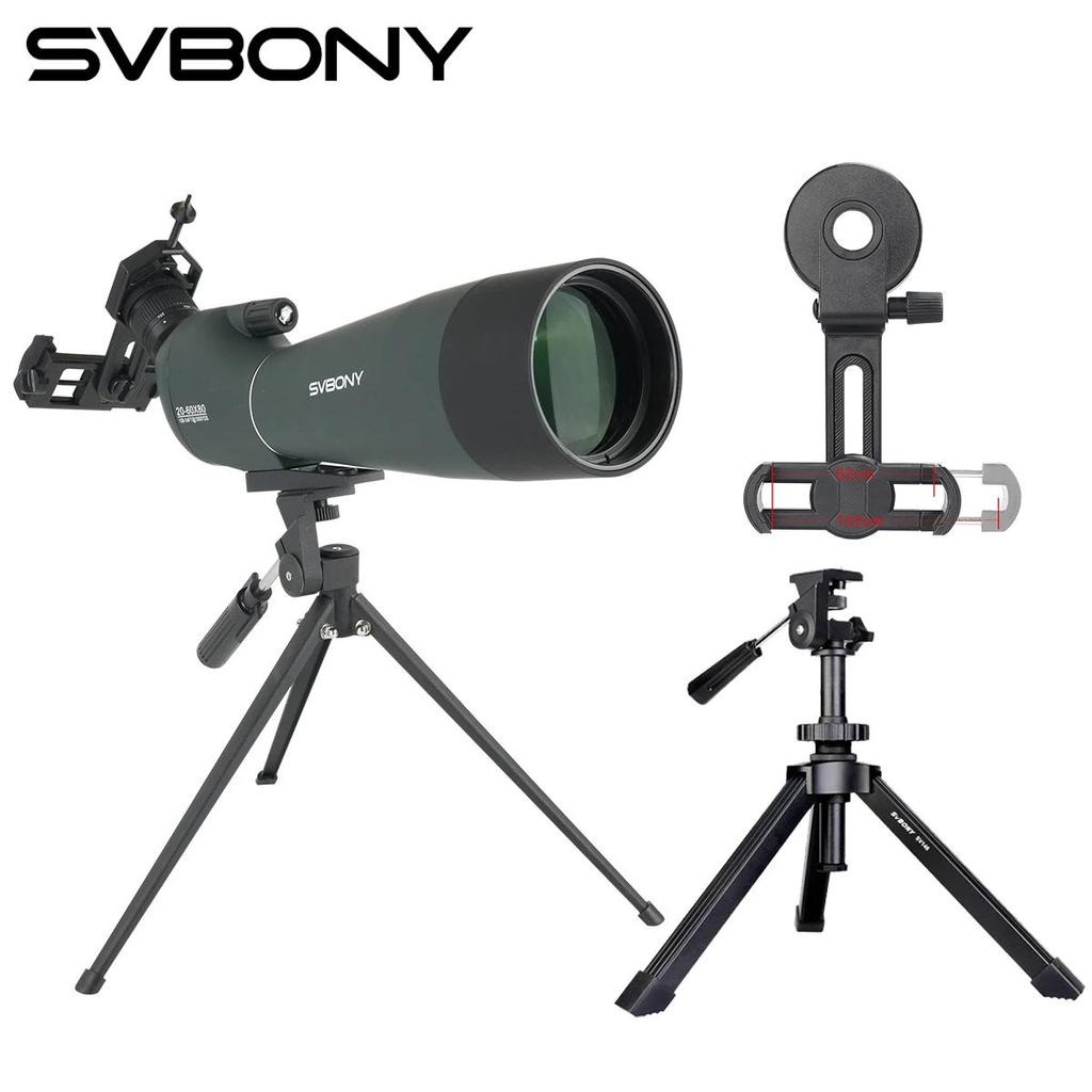 TL กล้องส่องทางไกล  รุ่น SV28A กำลังขยาย 20-60x80 มม. รุ่นใหม่ พร้อมขาตั้งกล้องและอะแดปเตอร์สำหรับโท
